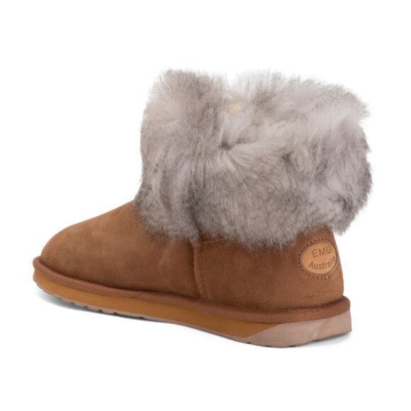 NEW EMU AUSTRALIA Sheepskin Stinger Micro Crimp Boots in Chestnut 1025 4m2 - Picture 5 of 6